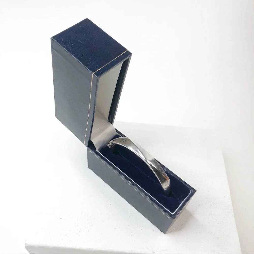 Sterling Silver NJS 925 Hinge Bracelet W/ Gift Box